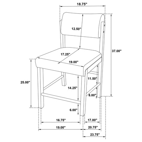Decker 7-Piece 70-Inch Rectangular Counter Height Dining Set Cream and Black — product image 15