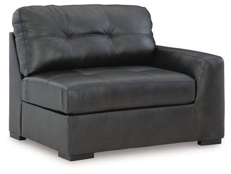 Brindley Fog 4-Piece Sectional with Ottoman — angled view