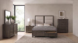 Farre Queen Upholstered Storage Platform Bed Dark Brown — product image 13