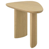 Arjona Contemporary Triangular End Table with Oak Veneer Honey Oak — product image 4