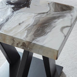 Dark Wood-Look and White Faux Marble 3-Piece Coffee Table Set — product image 4