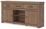 Garistyn Brown 73" TV Stand — angled view
