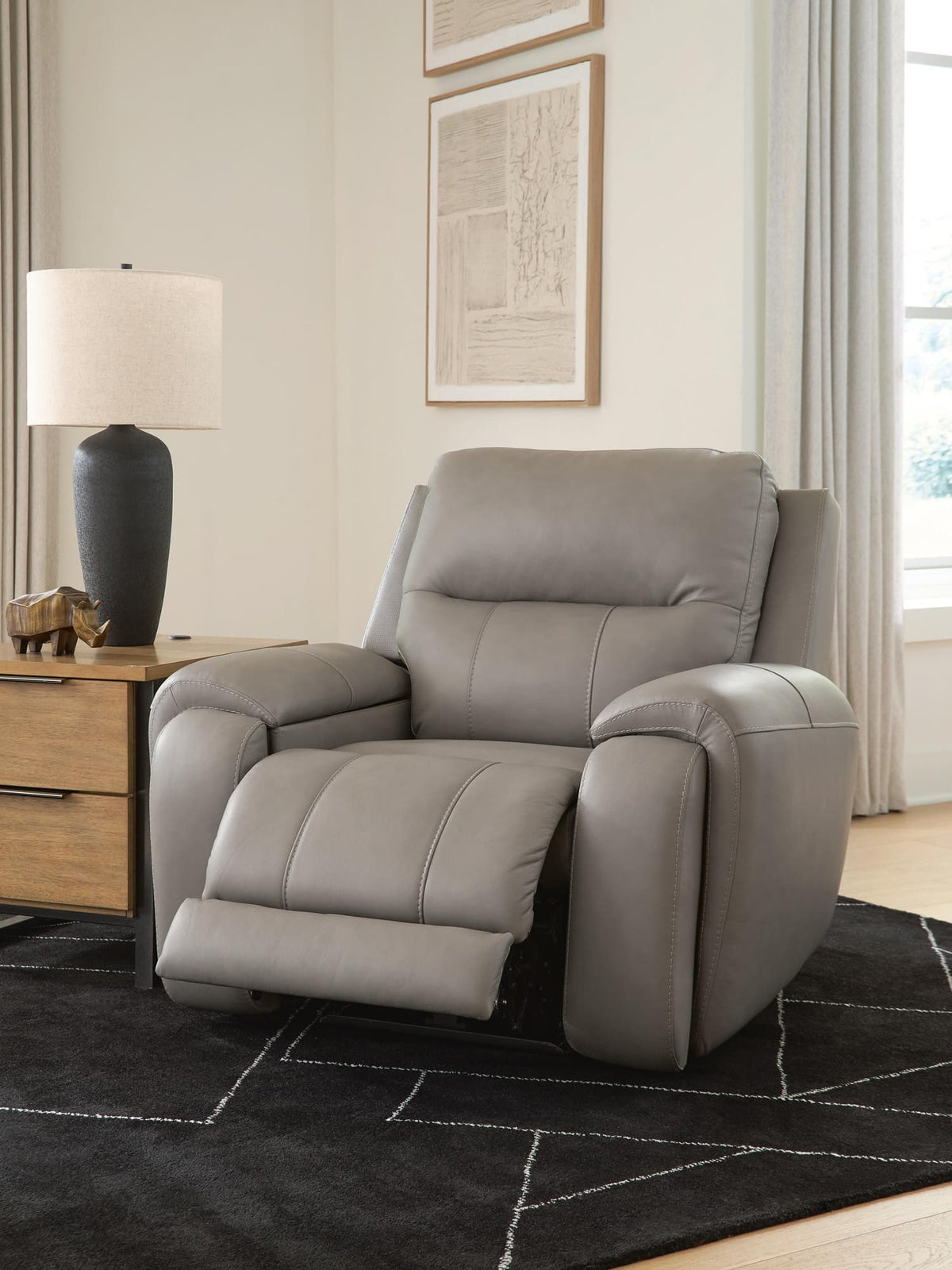 Real Moments Ash Leather Power Recliner with Audio Seating — product image 7