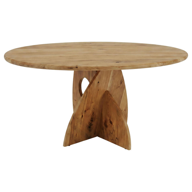 Snyder Round Pedestal Solid Wood Dining Table Natural Acacia — product view