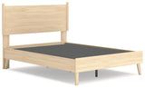 Cabinella Tan Full Platform Panel Bed - Ella Furniture