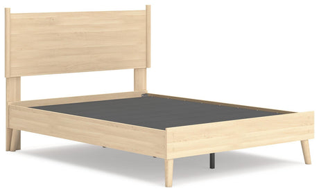 Cabinella Tan Full Platform Panel Bed - Ella Furniture