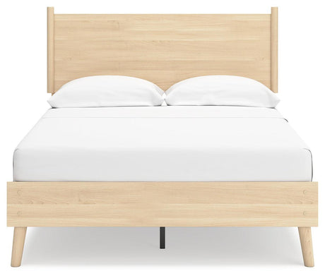 Cabinella Tan Full Platform Panel Bed - Ella Furniture