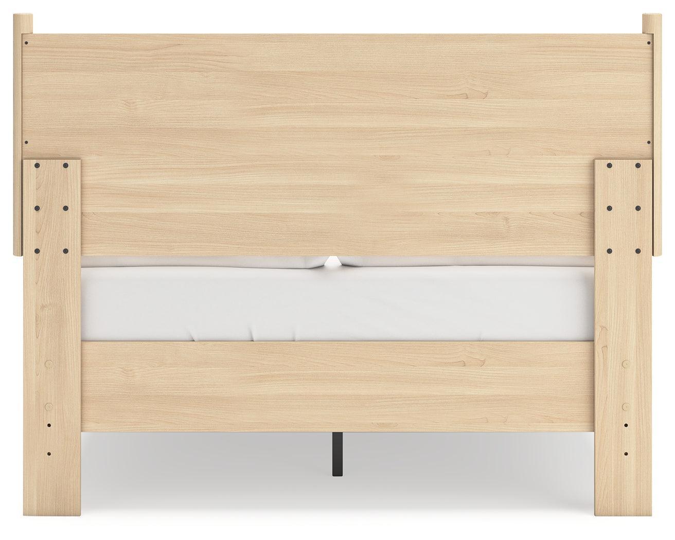 Cabinella Tan Full Platform Panel Bed - Ella Furniture