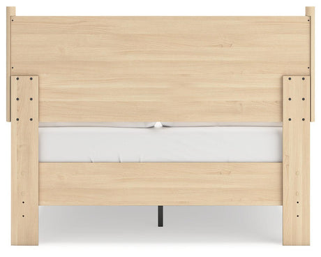 Cabinella Tan Full Platform Panel Bed - Ella Furniture