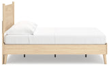 Cabinella Tan Full Platform Panel Bed - Ella Furniture