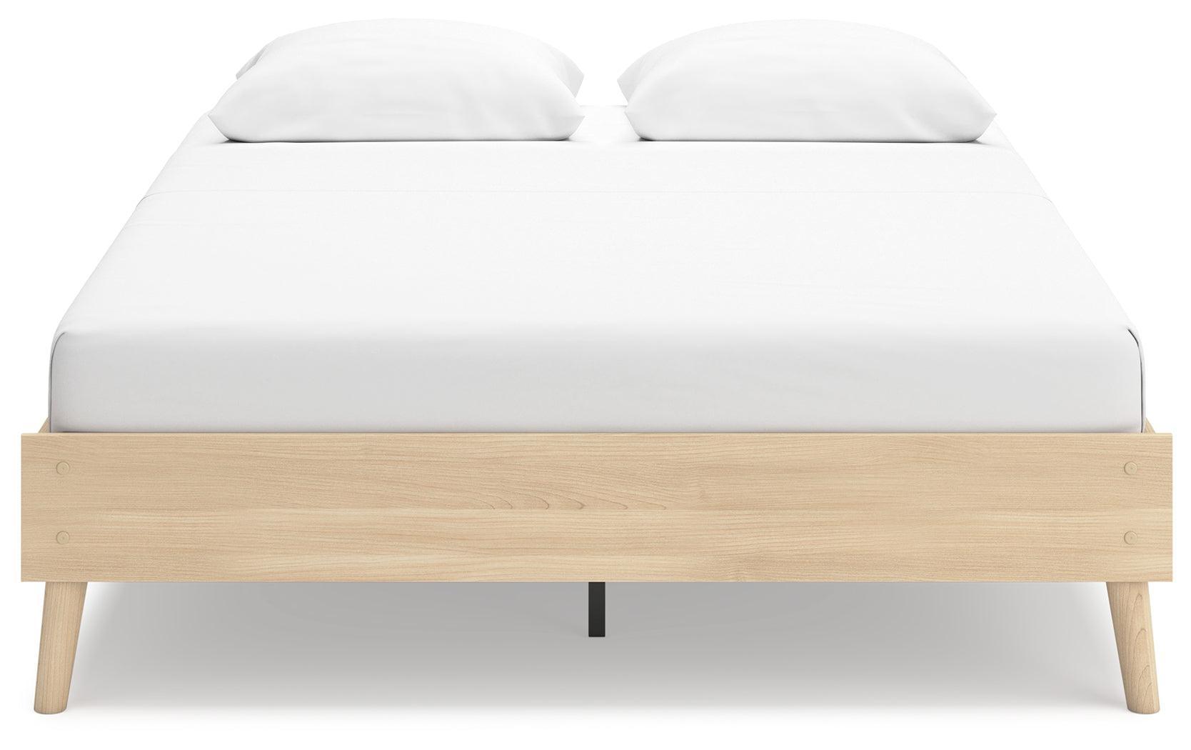Cabinella Tan Queen Platform Bed - Ella Furniture
