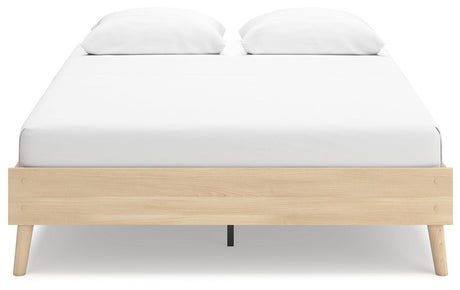 Cabinella Tan Queen Platform Bed - Ella Furniture