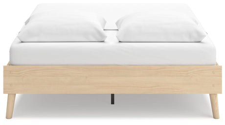 Cabinella Tan Queen Platform Bed - Ella Furniture