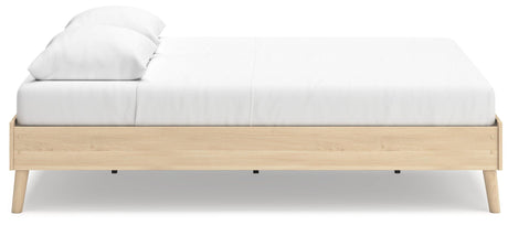 Cabinella Tan Queen Platform Bed - Ella Furniture