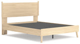 Cabinella Tan Queen Platform Panel Bed - Ella Furniture