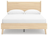 Cabinella Tan Queen Platform Panel Bed - Ella Furniture