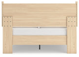 Cabinella Tan Queen Platform Panel Bed - Ella Furniture
