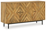 Cadewick Natural Accent Cabinet - Ella Furniture