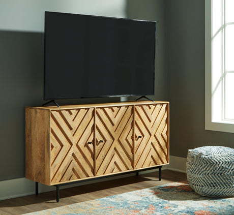 Cadewick Natural Accent Cabinet - Ella Furniture