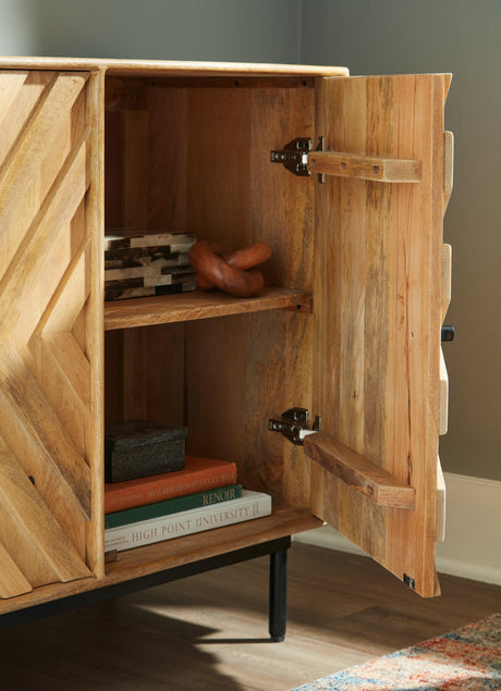 Cadewick Natural Accent Cabinet - Ella Furniture