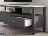 Cadmori Black/White 72" TV Stand - Ella Furniture