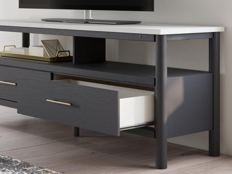 Cadmori Black/White 72" TV Stand - Ella Furniture