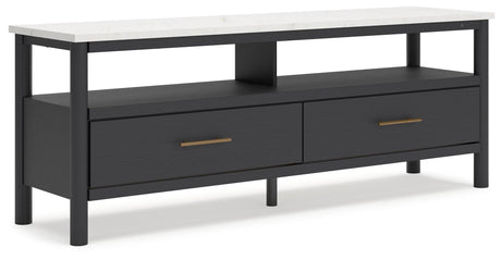 Cadmori Black/White 72" TV Stand - Ella Furniture