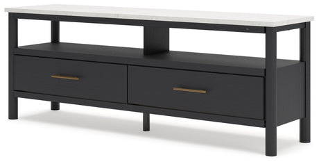 Cadmori Black/White 72" TV Stand - Ella Furniture