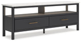 Cadmori Black/White 72" TV Stand - Ella Furniture