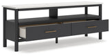 Cadmori Black/White 72" TV Stand - Ella Furniture