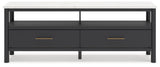 Cadmori Black/White 72" TV Stand - Ella Furniture