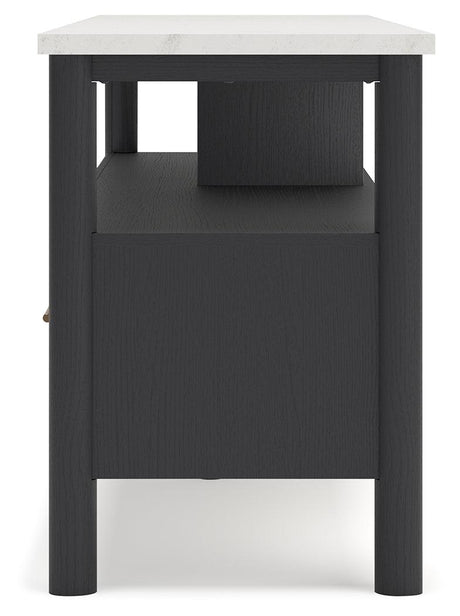 Cadmori Black/White 72" TV Stand - Ella Furniture