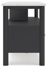 Cadmori Black/White 72" TV Stand - Ella Furniture