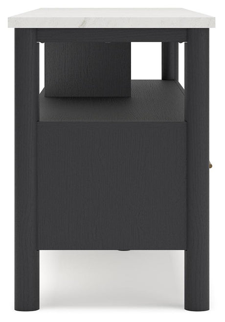Cadmori Black/White 72" TV Stand - Ella Furniture