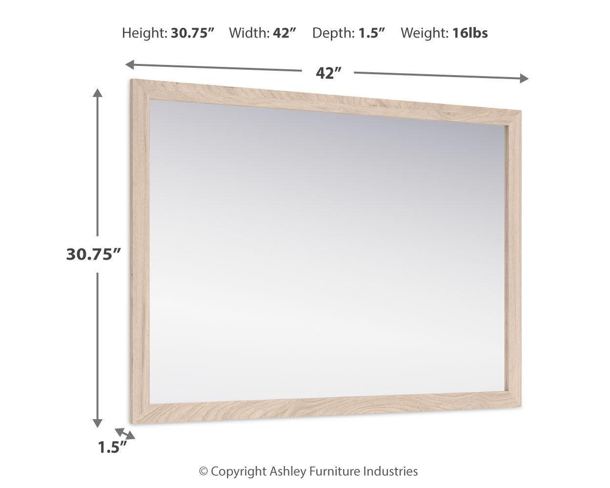 Cadmori Tan Bedroom Mirror - Ella Furniture
