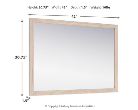 Cadmori Tan Bedroom Mirror - Ella Furniture