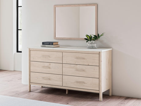 Cadmori Tan Bedroom Mirror - Ella Furniture