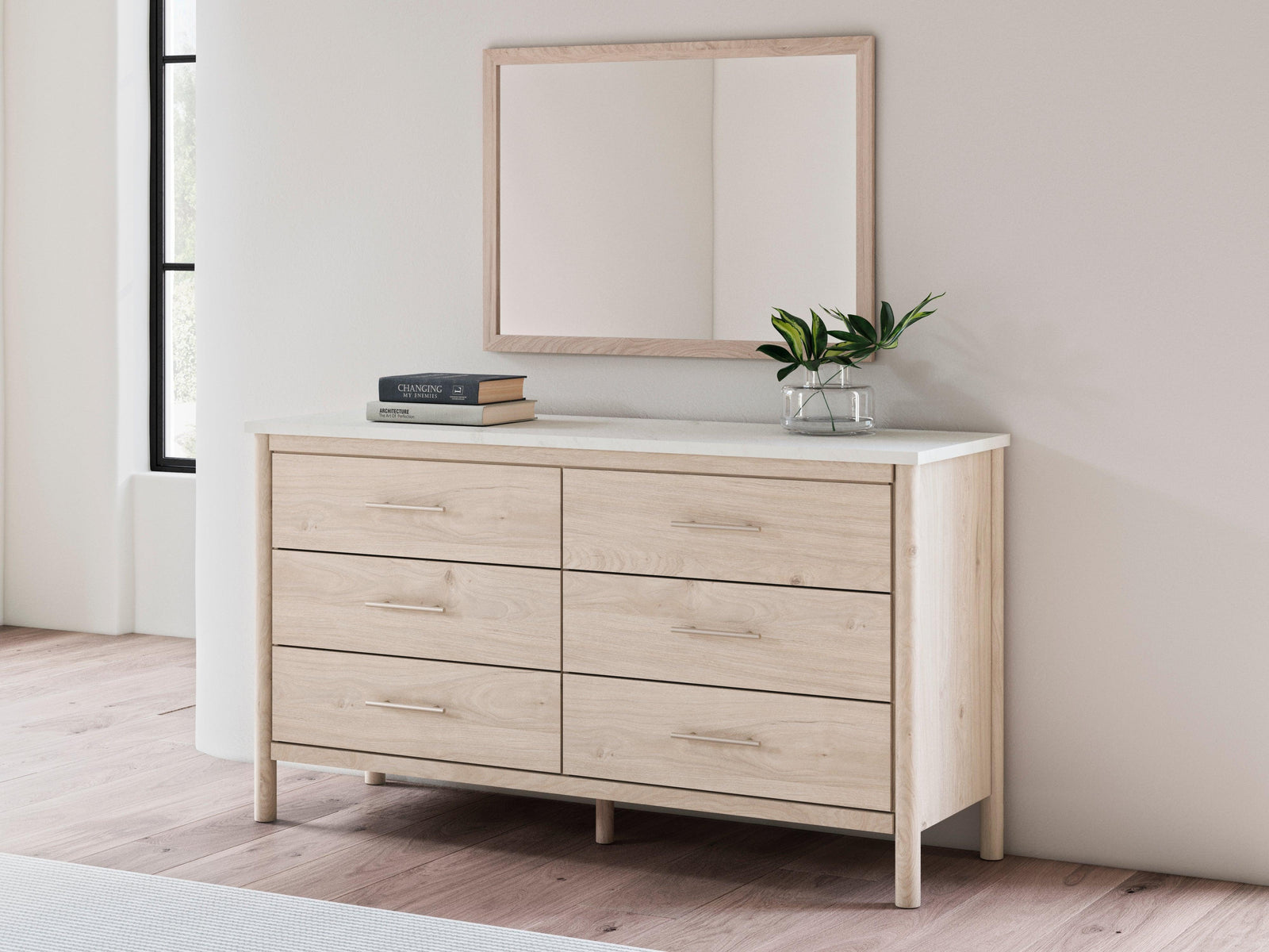 Cadmori Two-tone Dresser and Mirror - Ella Furniture