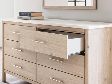 Cadmori Two-tone Dresser and Mirror - Ella Furniture
