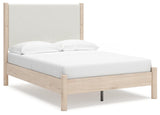 Cadmori Two-tone Full Upholstered Panel Bed - Ella Furniture