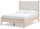 Cadmori Two-tone Full Upholstered Panel Bed - Ella Furniture