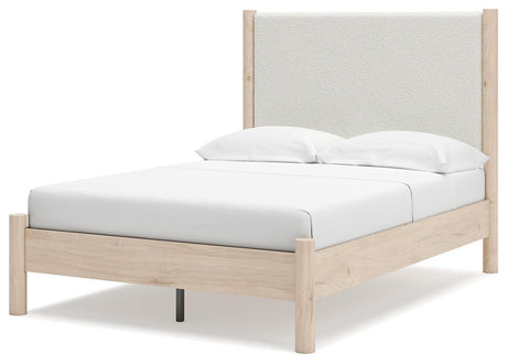 Cadmori Two-tone Full Upholstered Panel Bed - Ella Furniture