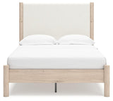 Cadmori Two-tone Full Upholstered Panel Bed - Ella Furniture