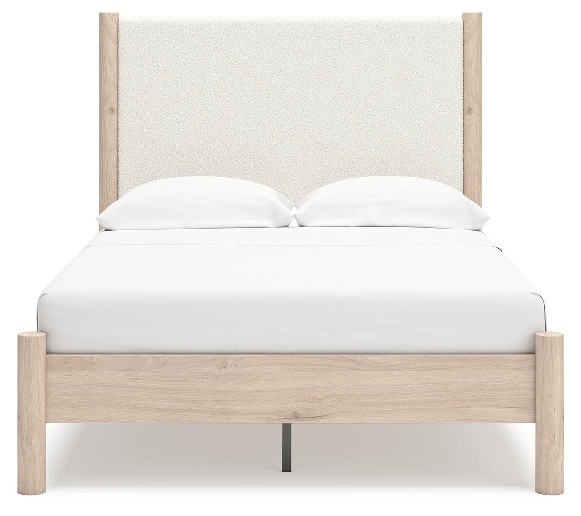 Cadmori Two-tone Full Upholstered Panel Bed - Ella Furniture