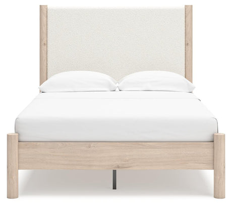 Cadmori Two-tone Full Upholstered Panel Bed - Ella Furniture