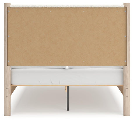 Cadmori Two-tone Full Upholstered Panel Bed - Ella Furniture