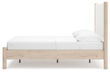 Cadmori Two-tone Full Upholstered Panel Bed - Ella Furniture