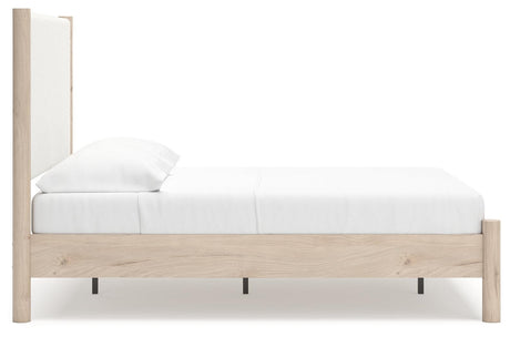 Cadmori Two-tone Full Upholstered Panel Bed - Ella Furniture