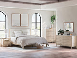 Cadmori Two-tone King Upholstered Panel Bed - Ella Furniture