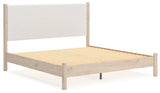 Cadmori Two-tone King Upholstered Panel Bed - Ella Furniture